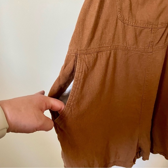 Old Navy Linen-Blend Utility Romper Light Brown Size Large - Picture 4 of 9